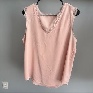 Lace Detail Sleeveless Blouse